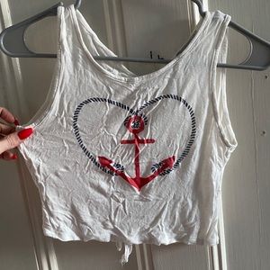 Cropped Open Back Anchor Tank
